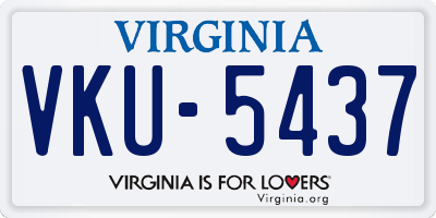 VA license plate VKU5437