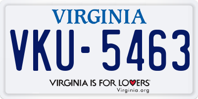 VA license plate VKU5463