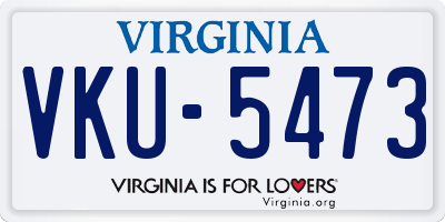 VA license plate VKU5473