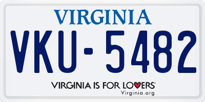 VA license plate VKU5482