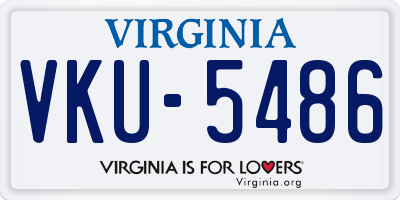 VA license plate VKU5486