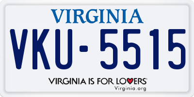 VA license plate VKU5515