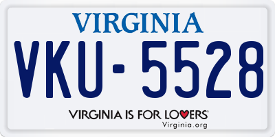 VA license plate VKU5528