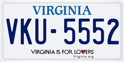 VA license plate VKU5552