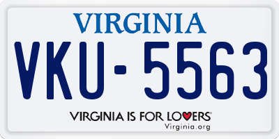 VA license plate VKU5563