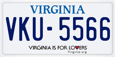 VA license plate VKU5566
