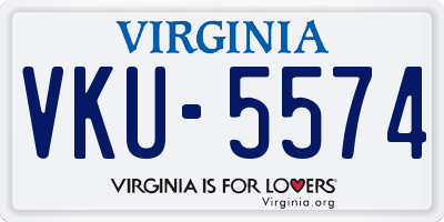 VA license plate VKU5574