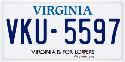 VA license plate VKU5597
