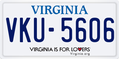 VA license plate VKU5606