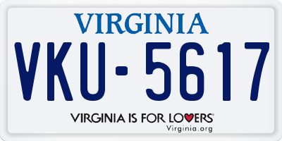VA license plate VKU5617