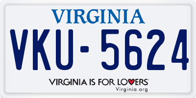 VA license plate VKU5624