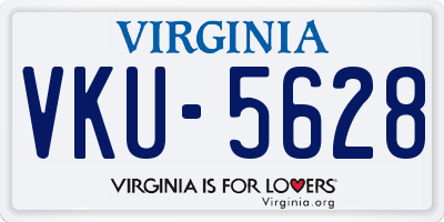 VA license plate VKU5628