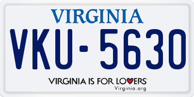 VA license plate VKU5630