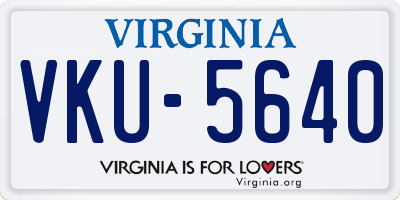 VA license plate VKU5640
