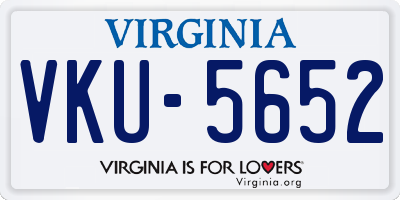 VA license plate VKU5652