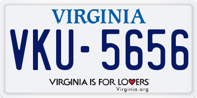 VA license plate VKU5656