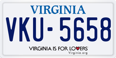 VA license plate VKU5658