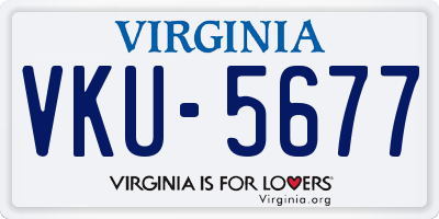 VA license plate VKU5677