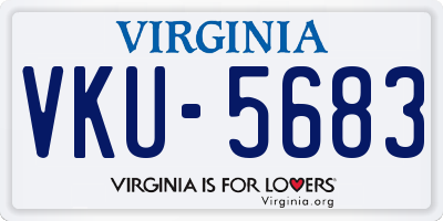 VA license plate VKU5683