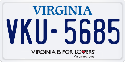 VA license plate VKU5685