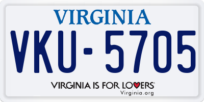 VA license plate VKU5705