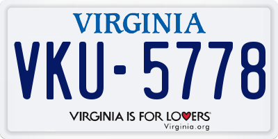 VA license plate VKU5778