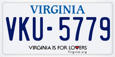 VA license plate VKU5779