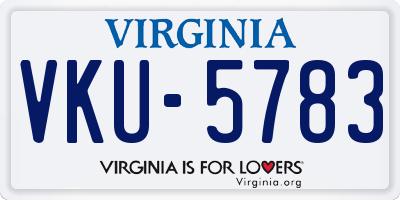 VA license plate VKU5783
