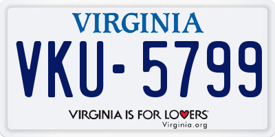 VA license plate VKU5799