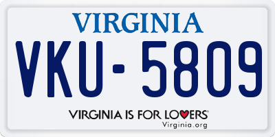 VA license plate VKU5809