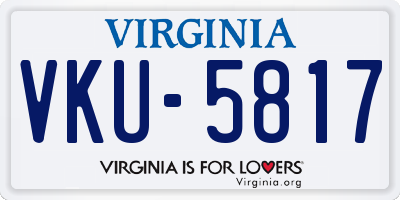 VA license plate VKU5817
