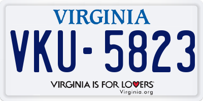 VA license plate VKU5823
