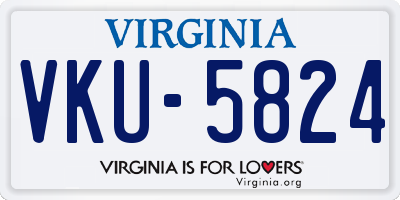 VA license plate VKU5824