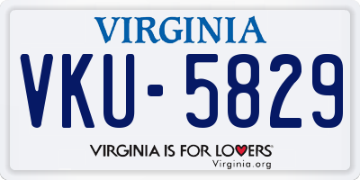 VA license plate VKU5829