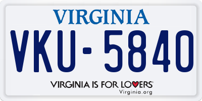 VA license plate VKU5840