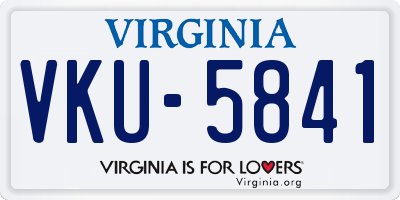 VA license plate VKU5841