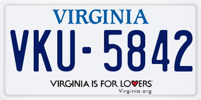 VA license plate VKU5842