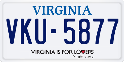 VA license plate VKU5877