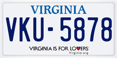 VA license plate VKU5878