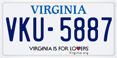 VA license plate VKU5887