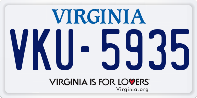 VA license plate VKU5935