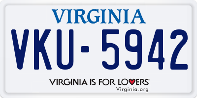 VA license plate VKU5942