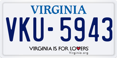 VA license plate VKU5943