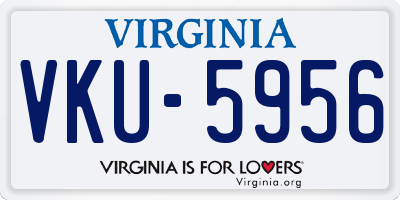 VA license plate VKU5956