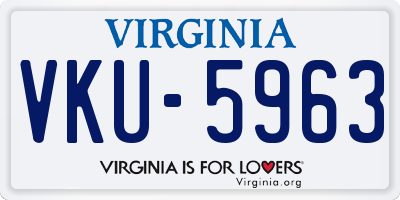 VA license plate VKU5963