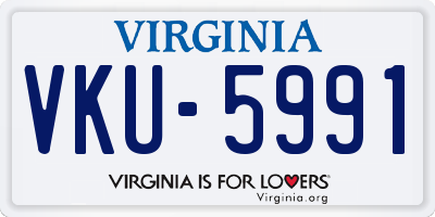VA license plate VKU5991