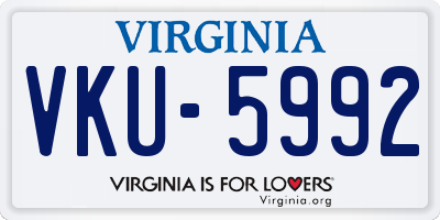 VA license plate VKU5992