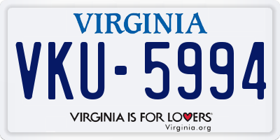 VA license plate VKU5994