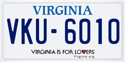 VA license plate VKU6010