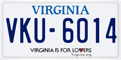 VA license plate VKU6014